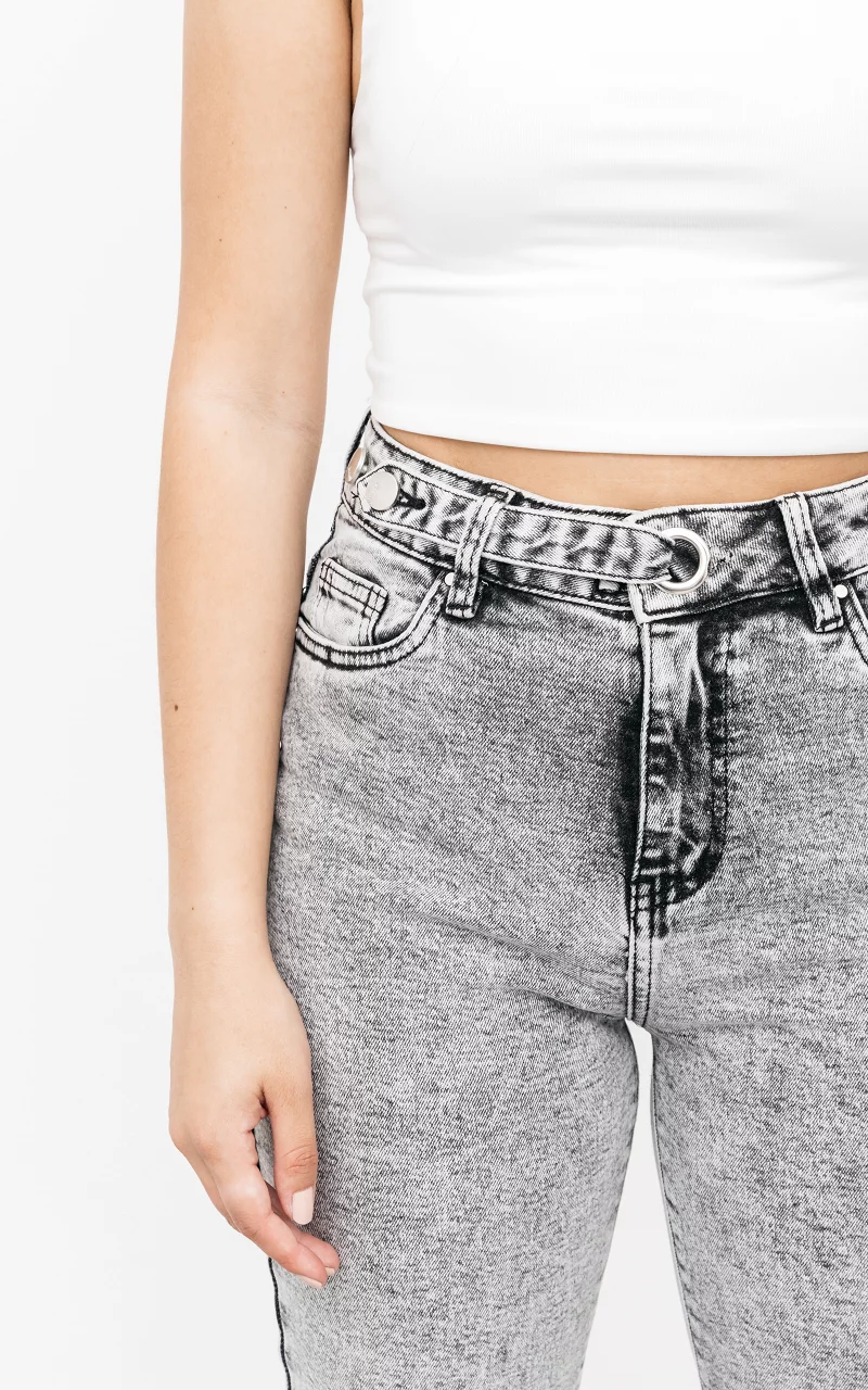 High waist slim fit jeans Grijs