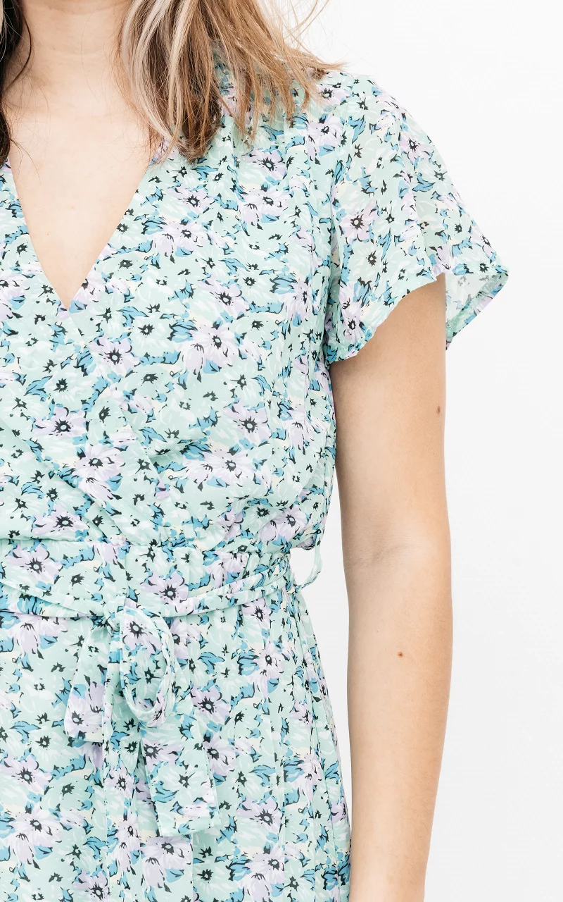 Maxi jurk met bloemenprint Mint Lila