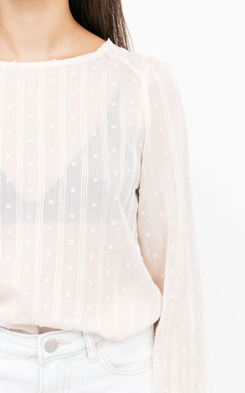 Transparentes Top mit Glitzer Creme