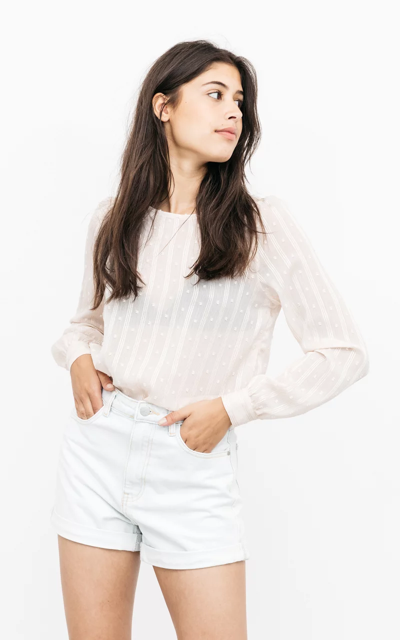 Transparentes Top mit Glitzer Creme