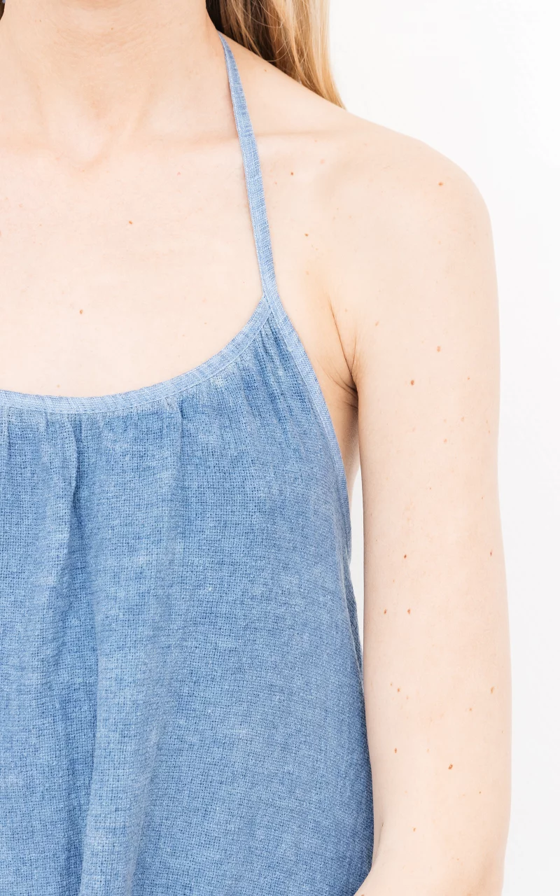 Neckholder-Kleid mit Rückenausschnitt Blau
