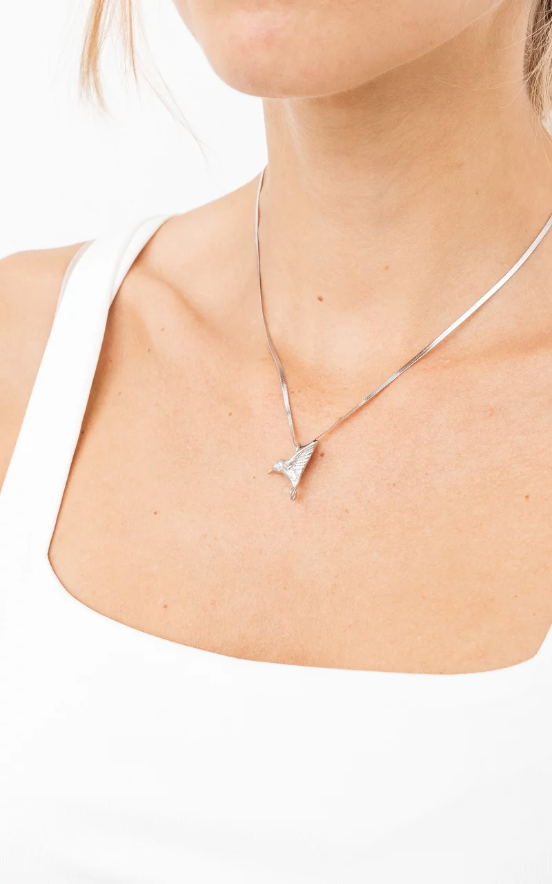 Halskette mit Vogelanhänger Silber