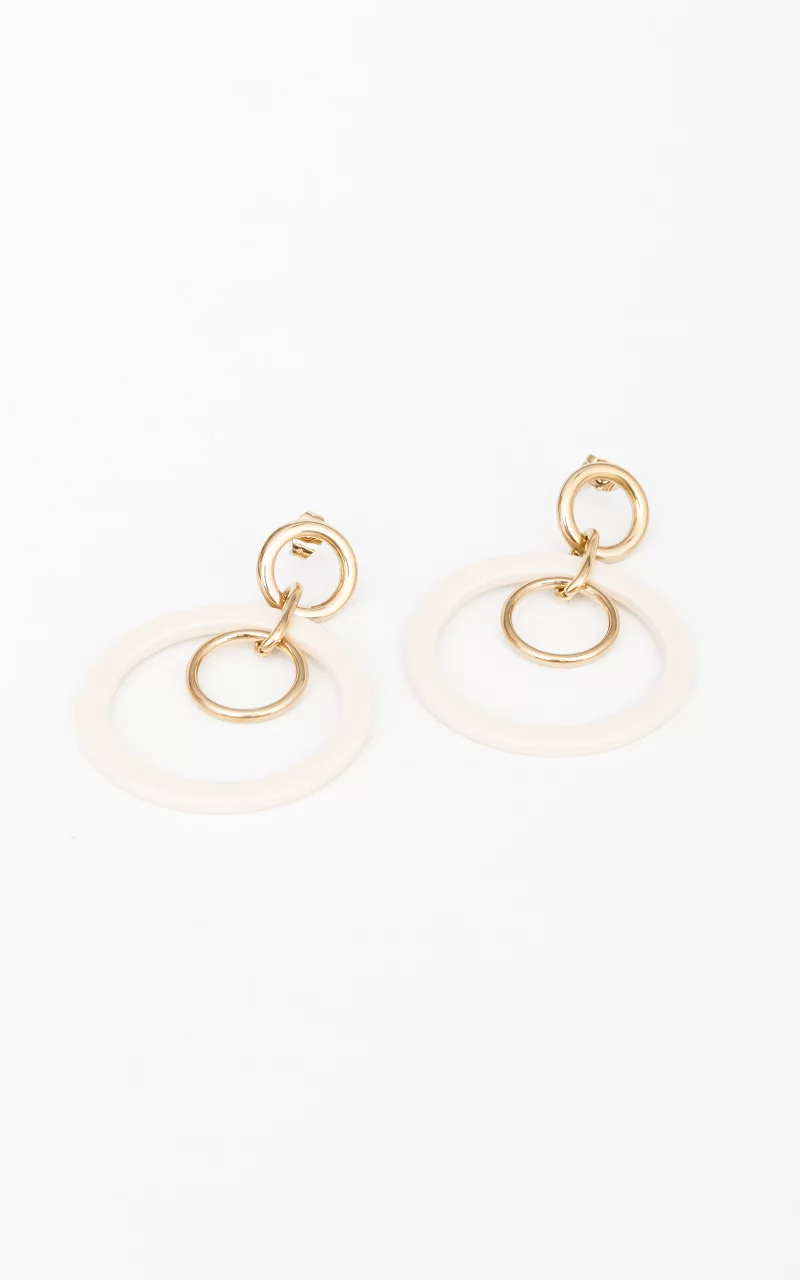 Stainless steel earrings Gold Cream