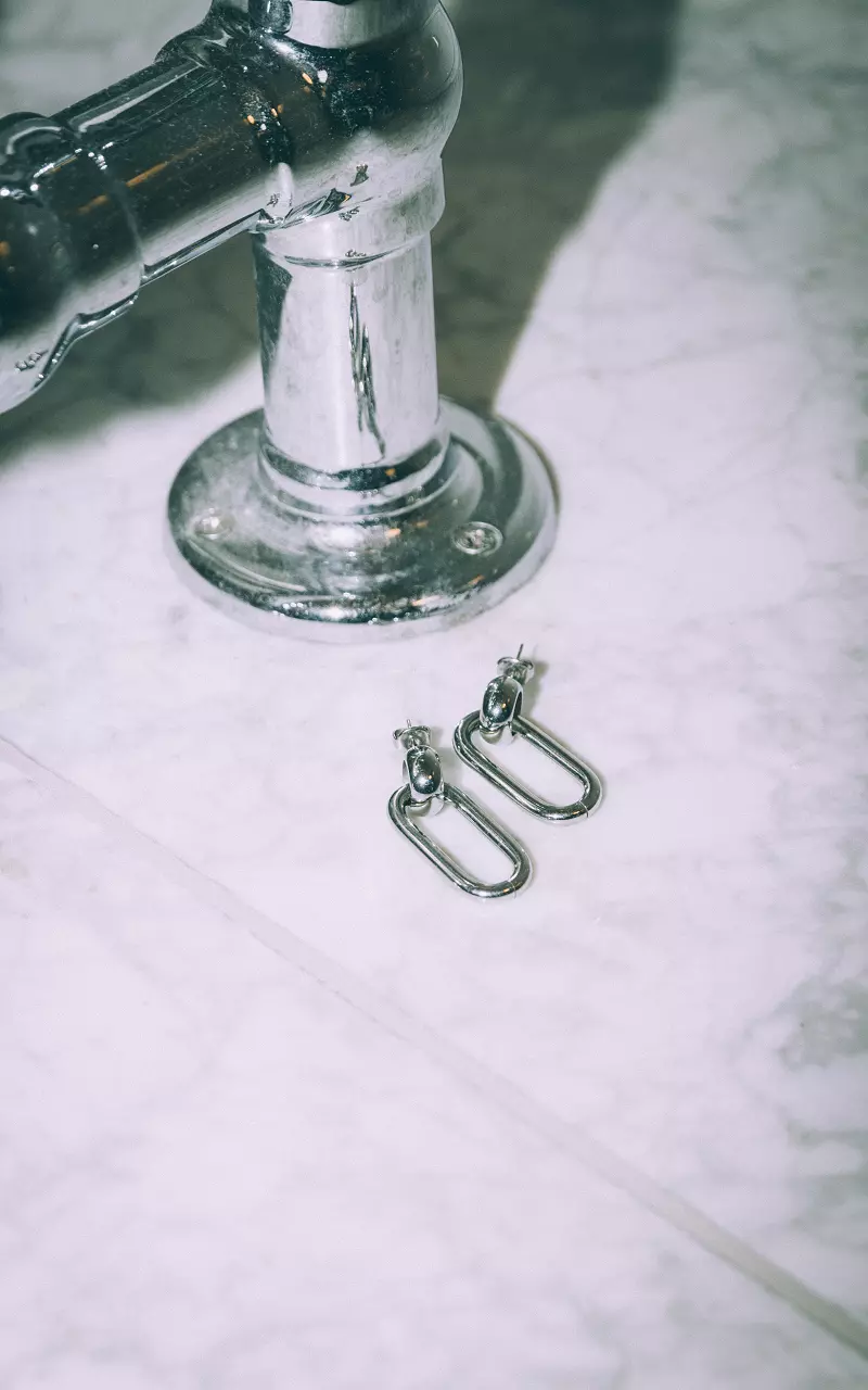 Abstrakte Ohrringe aus Edelstahl Silber
