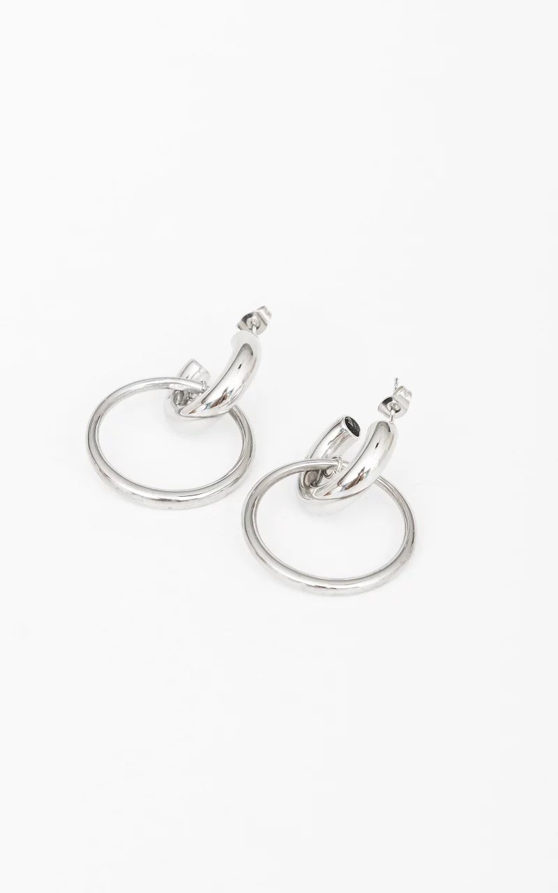 Double hoop earrings Silver