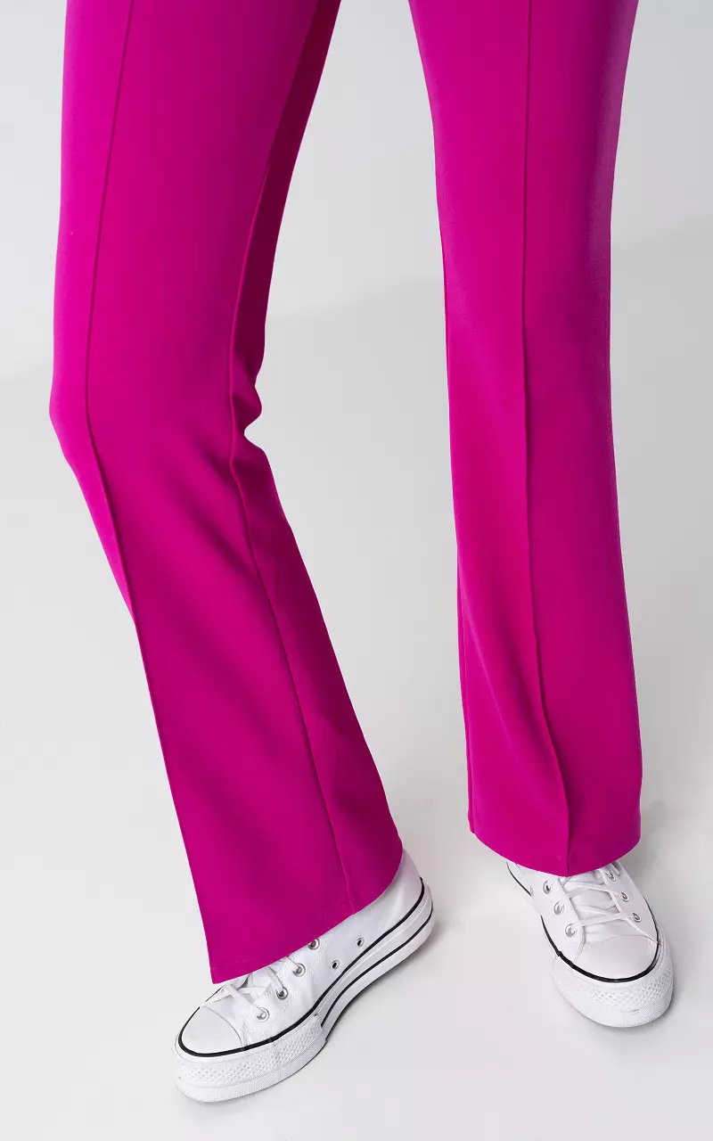 High-waist, flared trousers Fuchsia