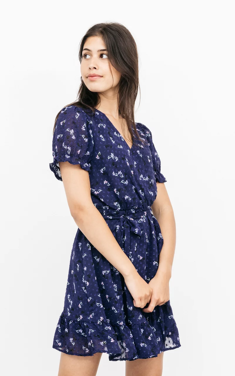Patterned midi dress Dark Blue Purple
