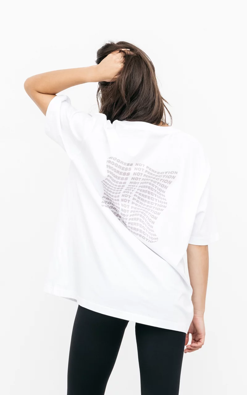 Shirt mit lässigem Print Weiß Hellrosa