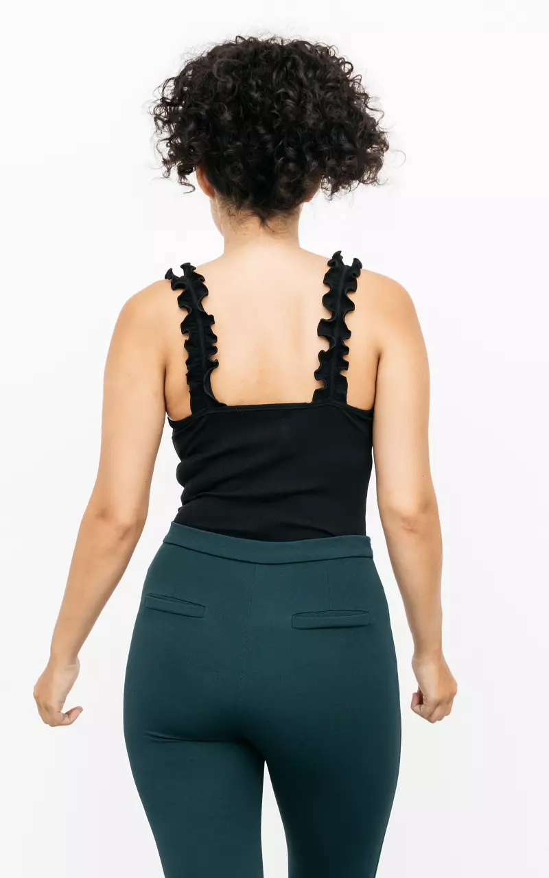Bodystocking with ruffles Black
