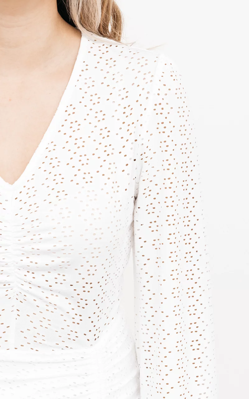 Mini-Kleid mit Spitzen-Details Weiß