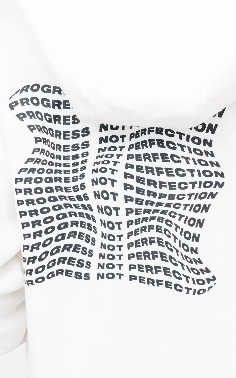 Hoodie 'progress not perfection'  Wit