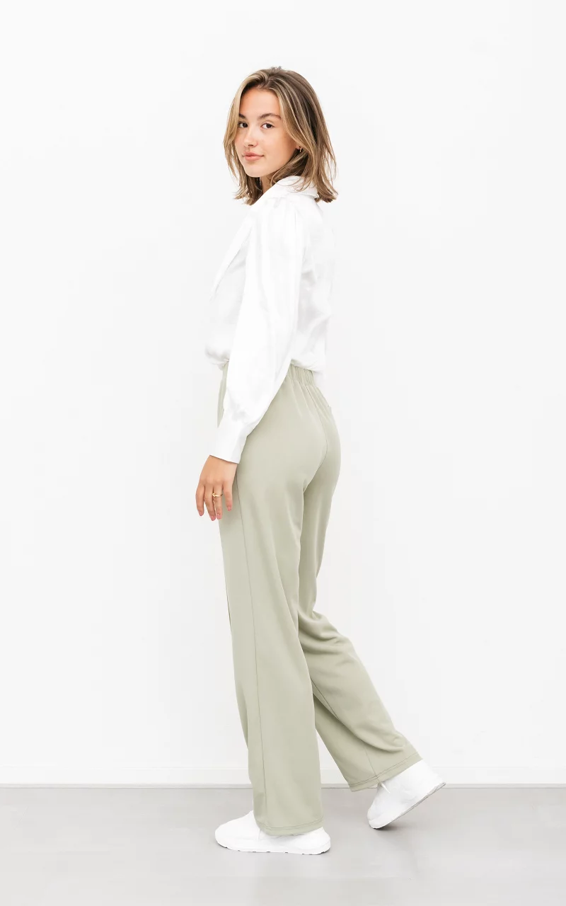 Palazzo trousers with pockets Light Green