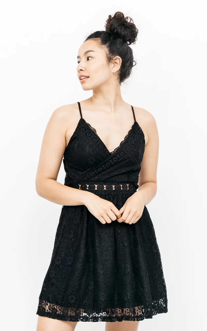 Short lace dress Black