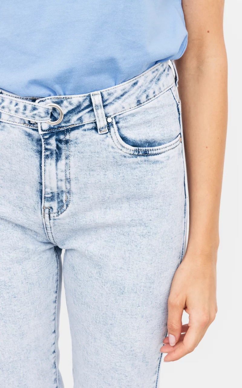 High waist slim fit jeans Lichtblauw