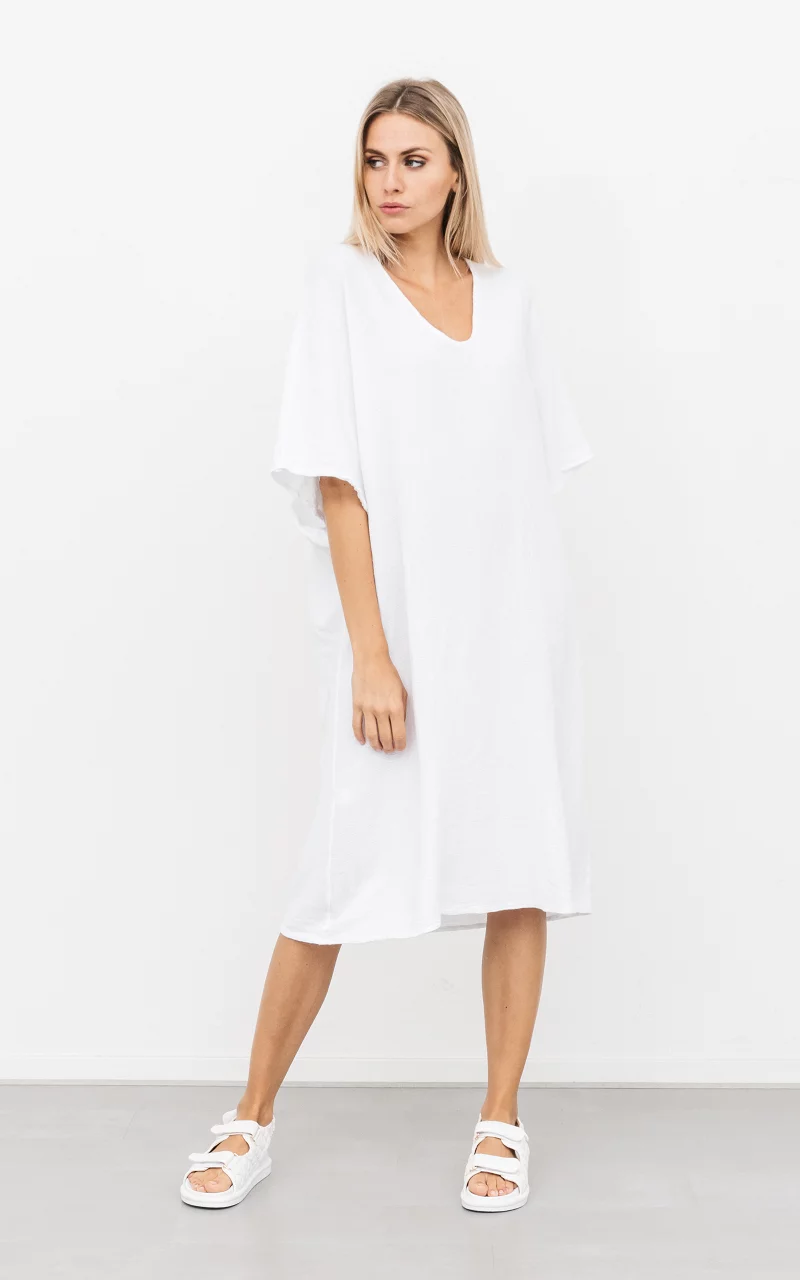 Oversized Kleid aus Baumwolle Weiß