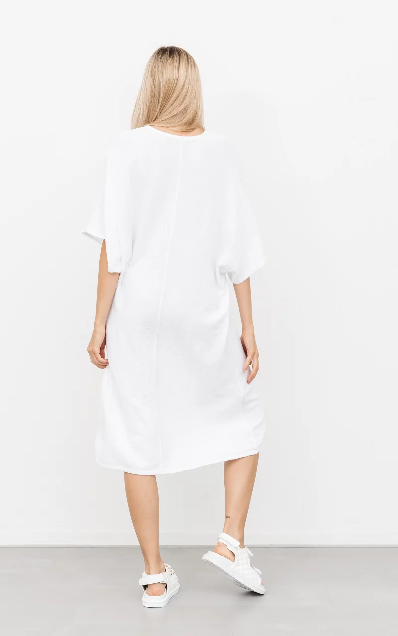 Oversized katoen jurk Wit