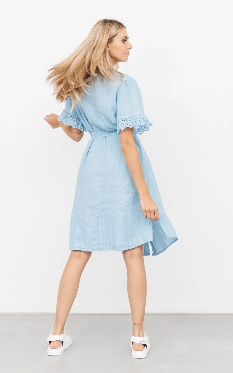 Linen dress with pockets Light Blue