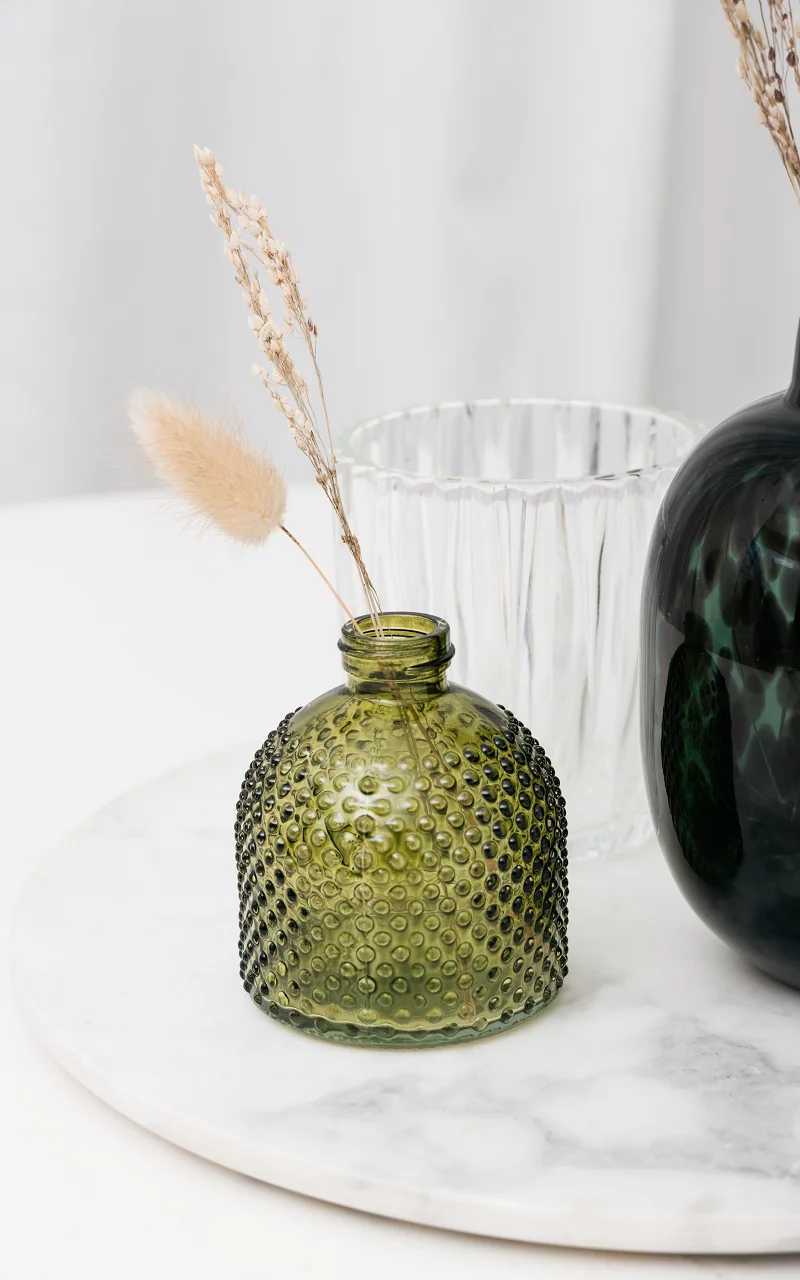 Hübsche Vase mit Relief Grün