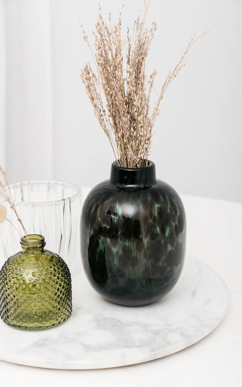 Vase mit Panther-Print Grün Schwarz