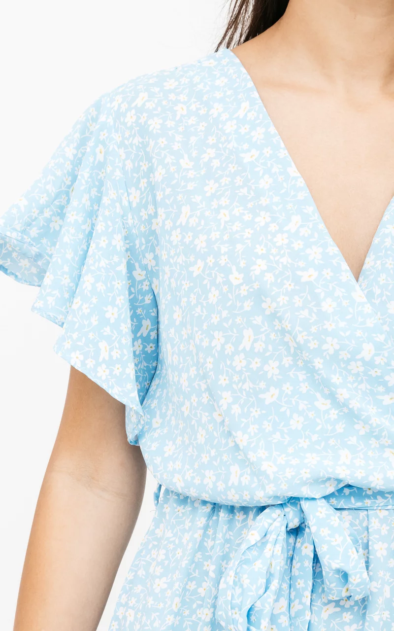 Flower-print maxi dress Light Blue White