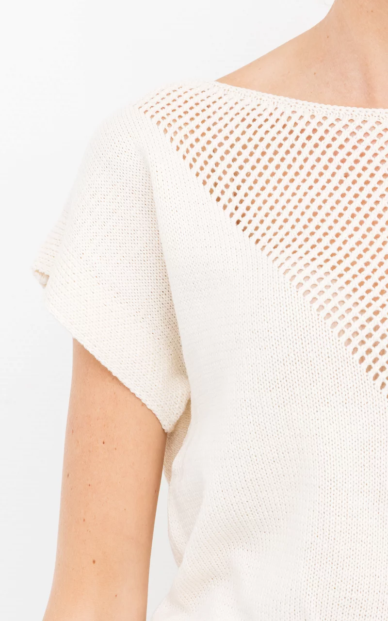 Top with see-through details Beige