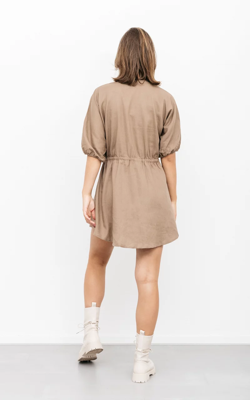 Dress with breast pockets Brown