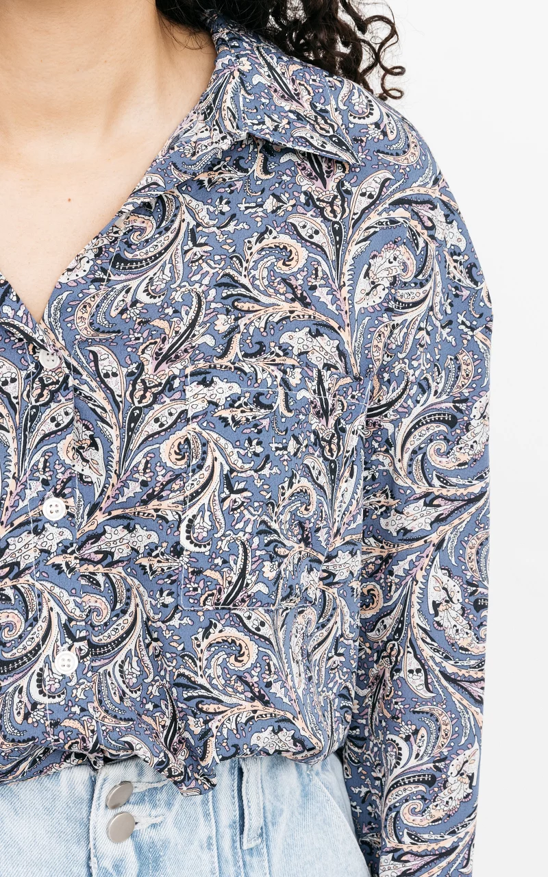 Paisley patterned blouse Blue