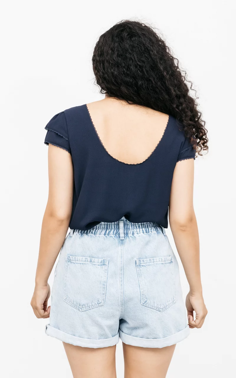 Top with low-cut back Dark Blue