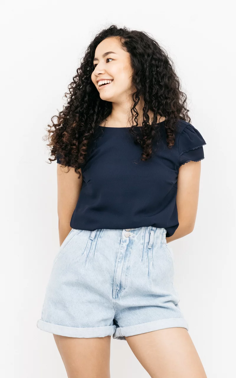 Top met lage rug Donkerblauw