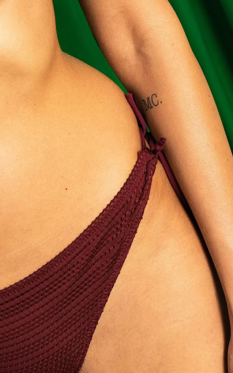 Bikini bottoms with knot-ties Bordeaux