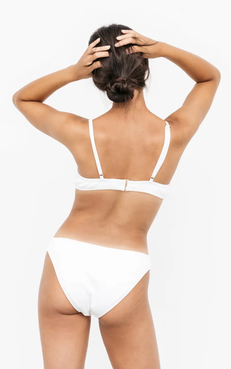 Ribbed fabric bikini top White