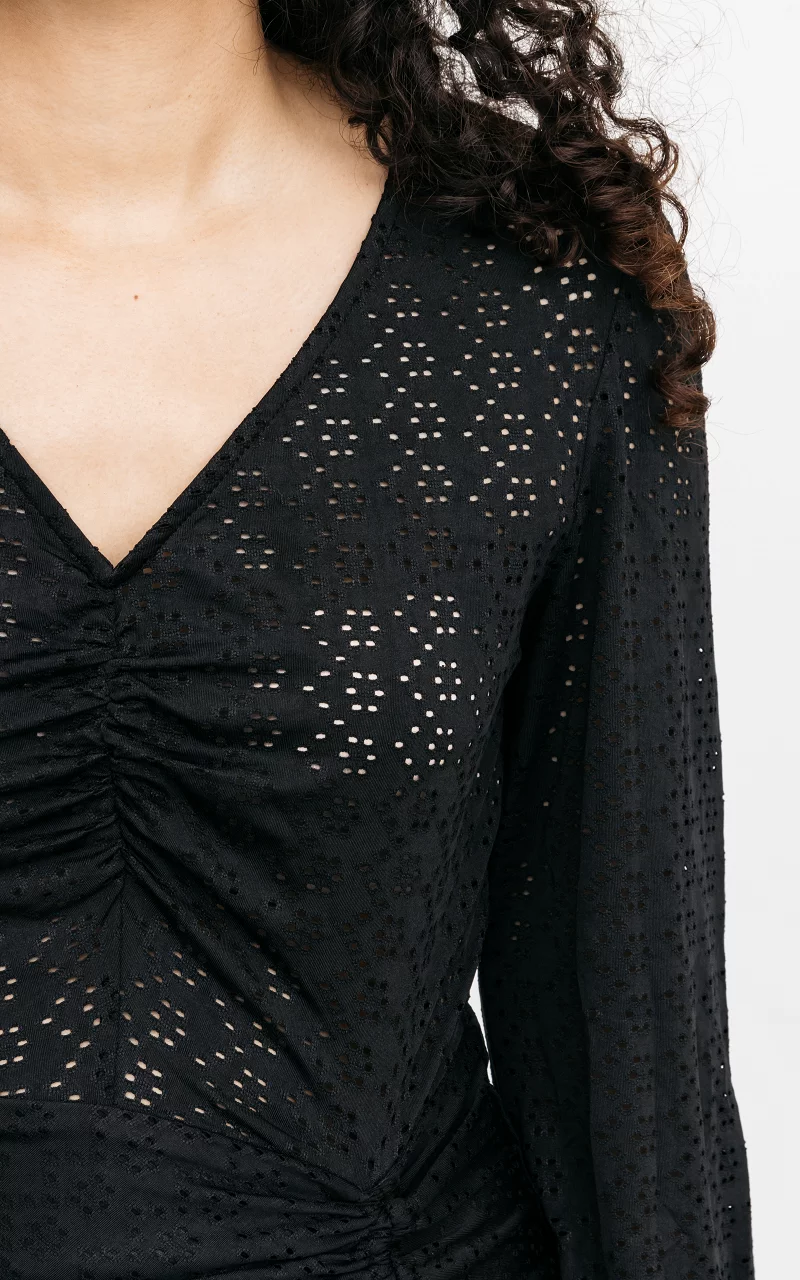 Mini-Kleid mit Spitzen-Details Schwarz