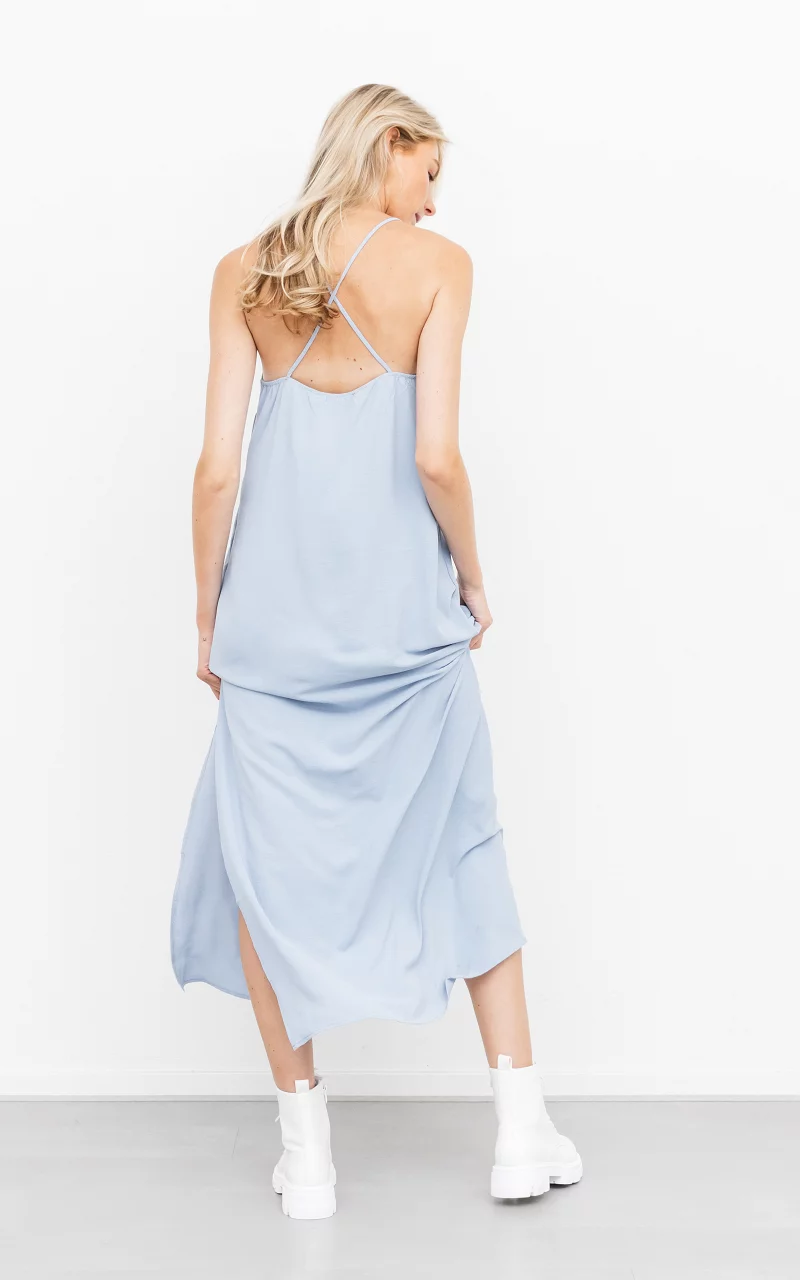 Maxi dress with crossed straps Light Blue