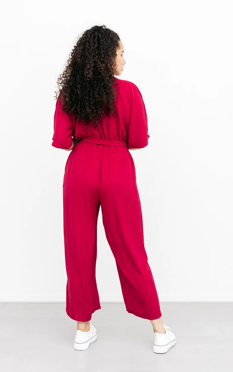 Jumpsuit with two side pockets Dark Red