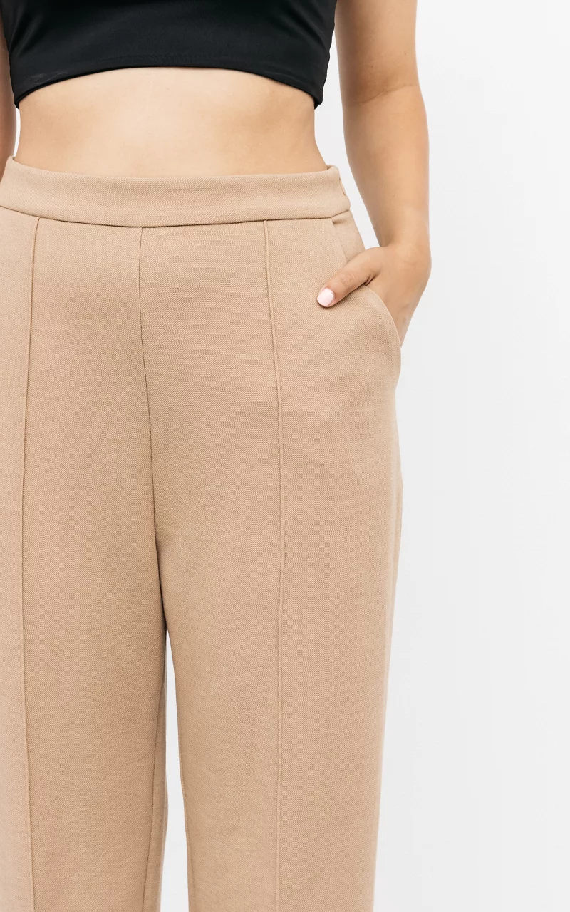 Loose pants with hidden zip Light Brown
