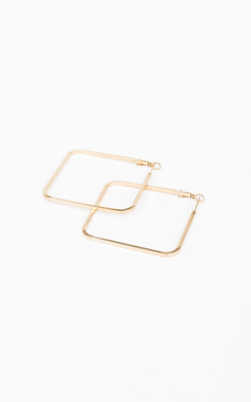 Square earrings of stainless steel Gold