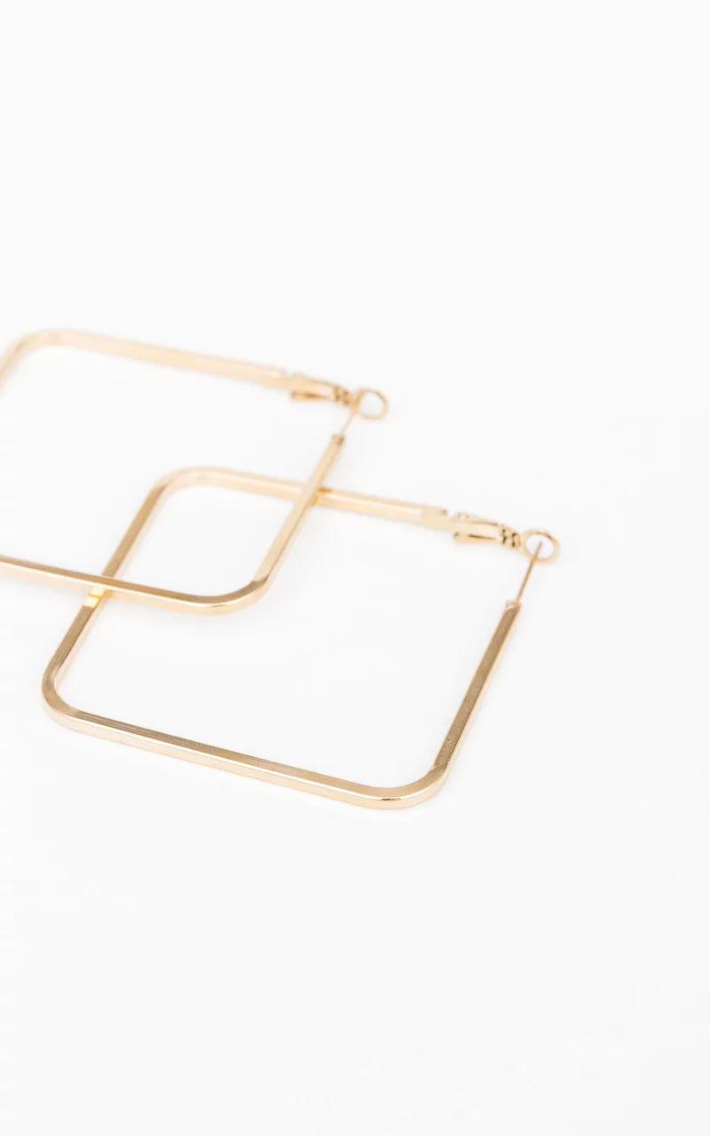 Square earrings of stainless steel Gold