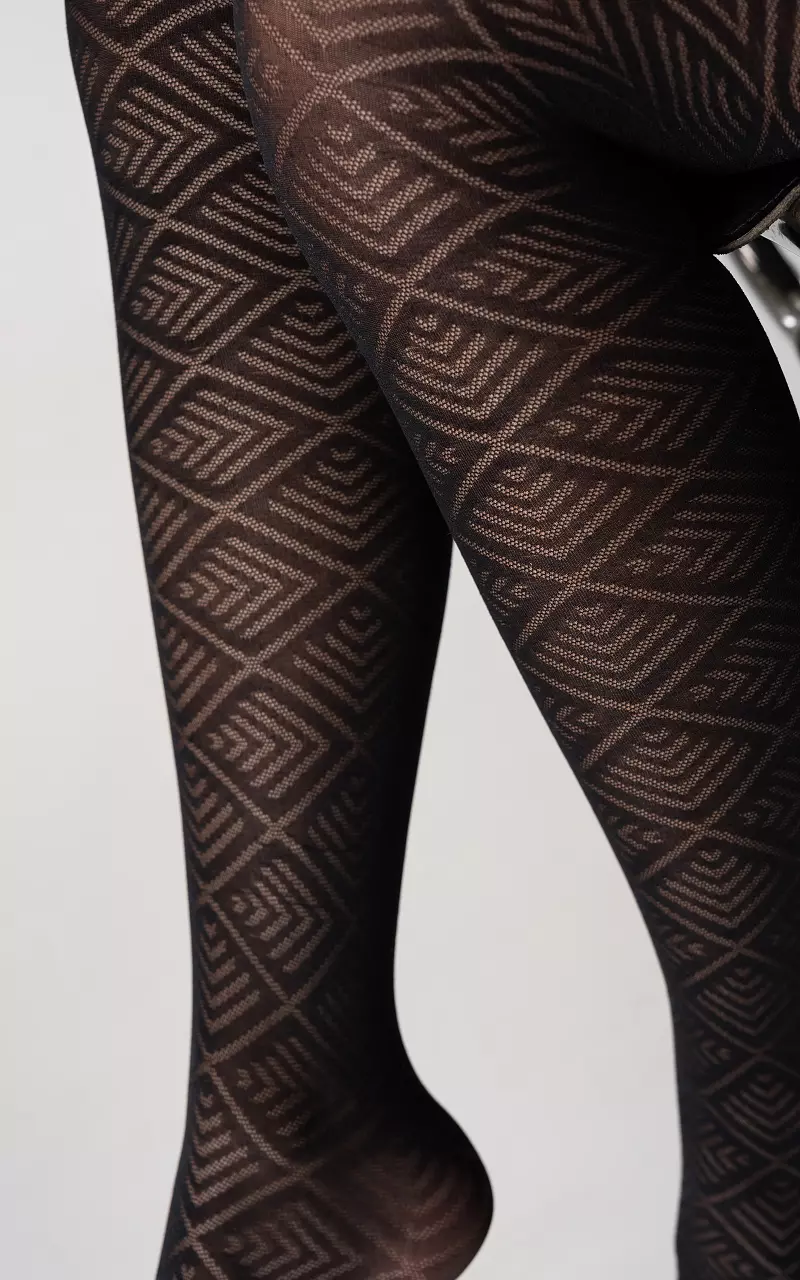 60 DEN patterned tights Black