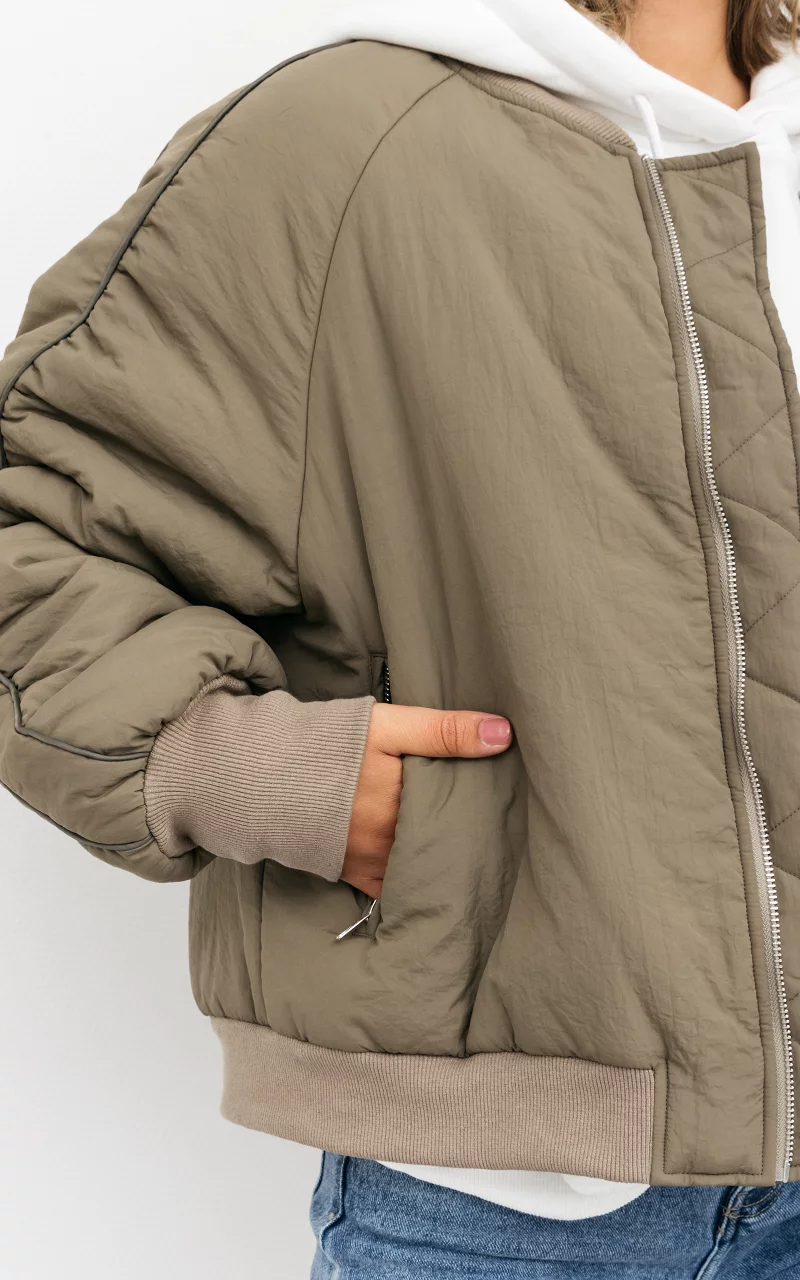 Oversized puffer jacket Groen