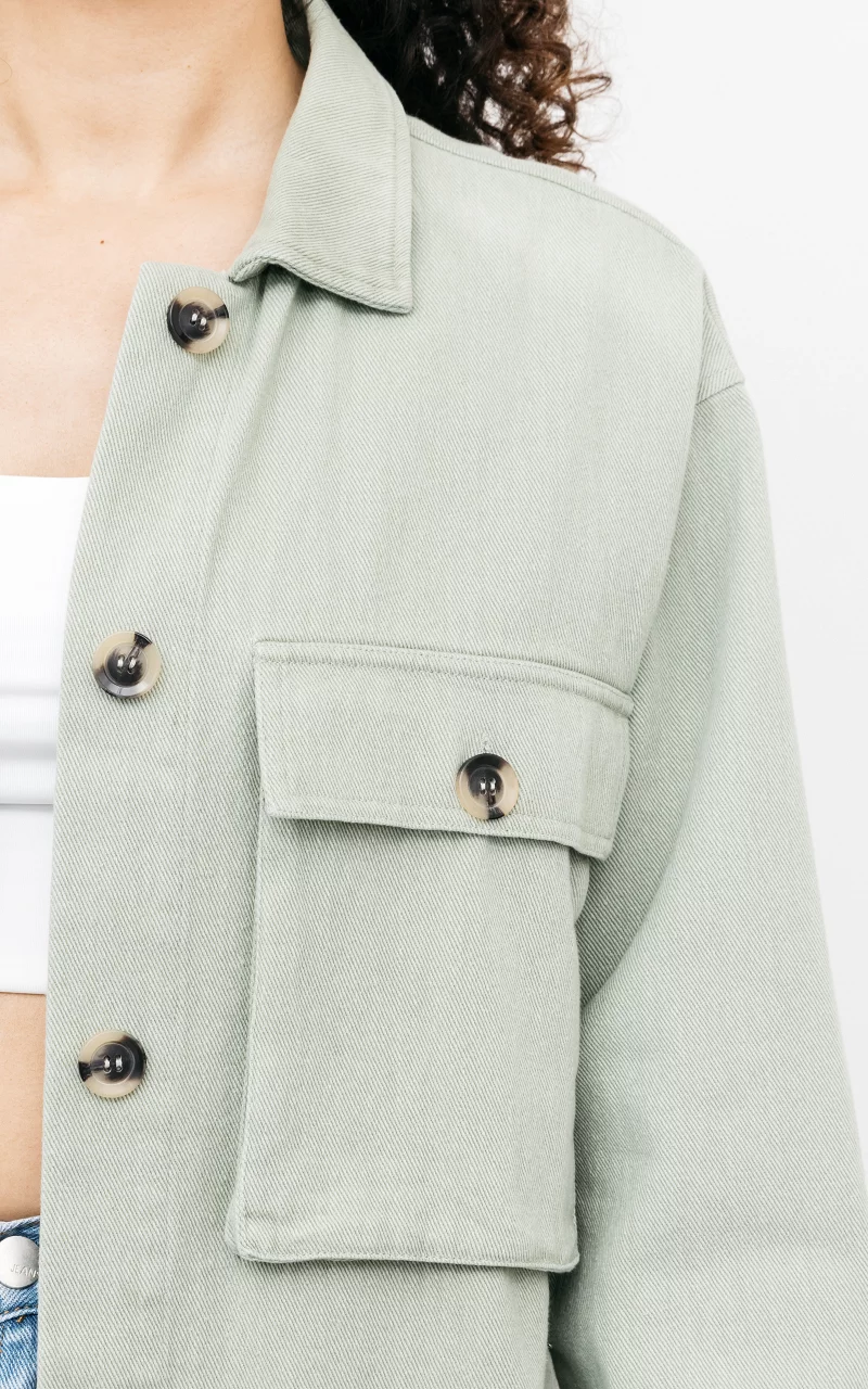 Oversized coat with breast pockets Light Green