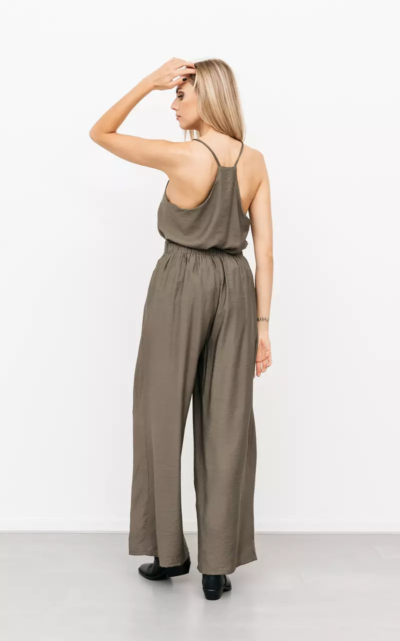 Set with wide pants Dark Green