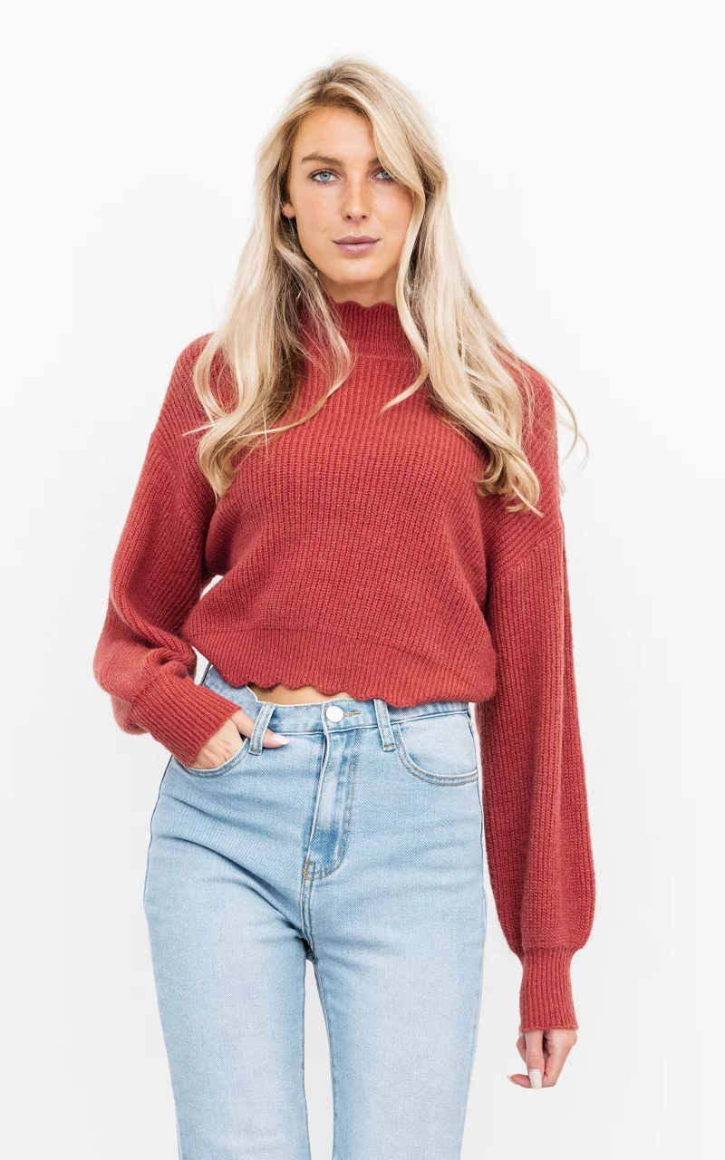Turtleneck sweater Red