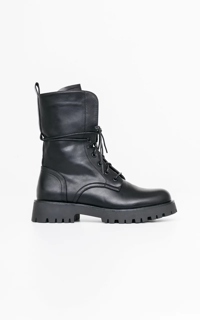 Veterboots van imitatieleer Zwart