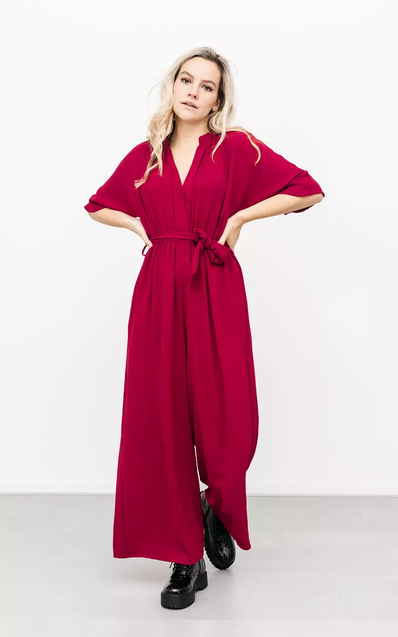 Jumpsuit with side pockets Dark Red