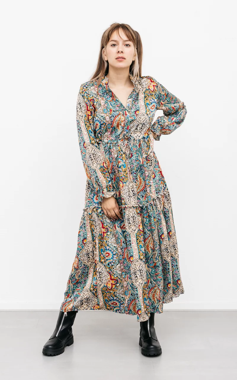 Maxi dress with paisley print Multicolor