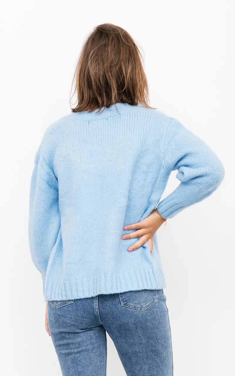 Knitted cardigan Light Blue