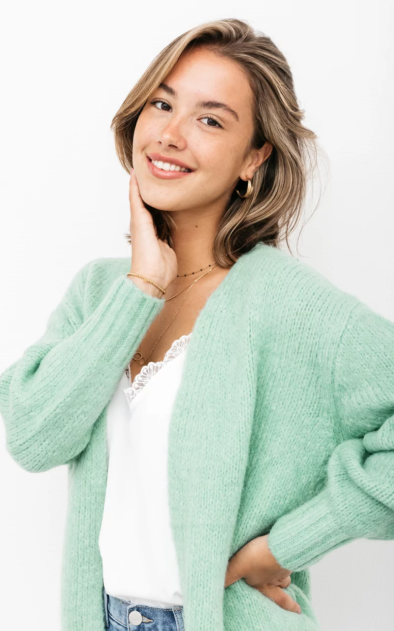Knitted cardigan Light Green