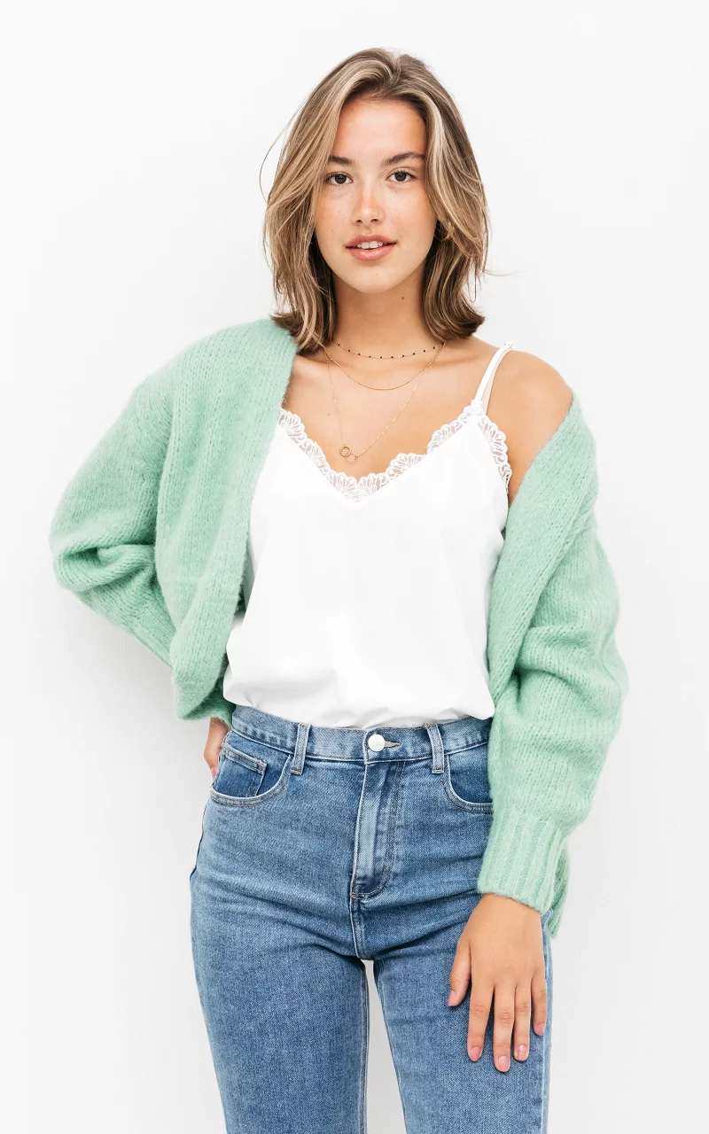 Knitted cardigan Light Green