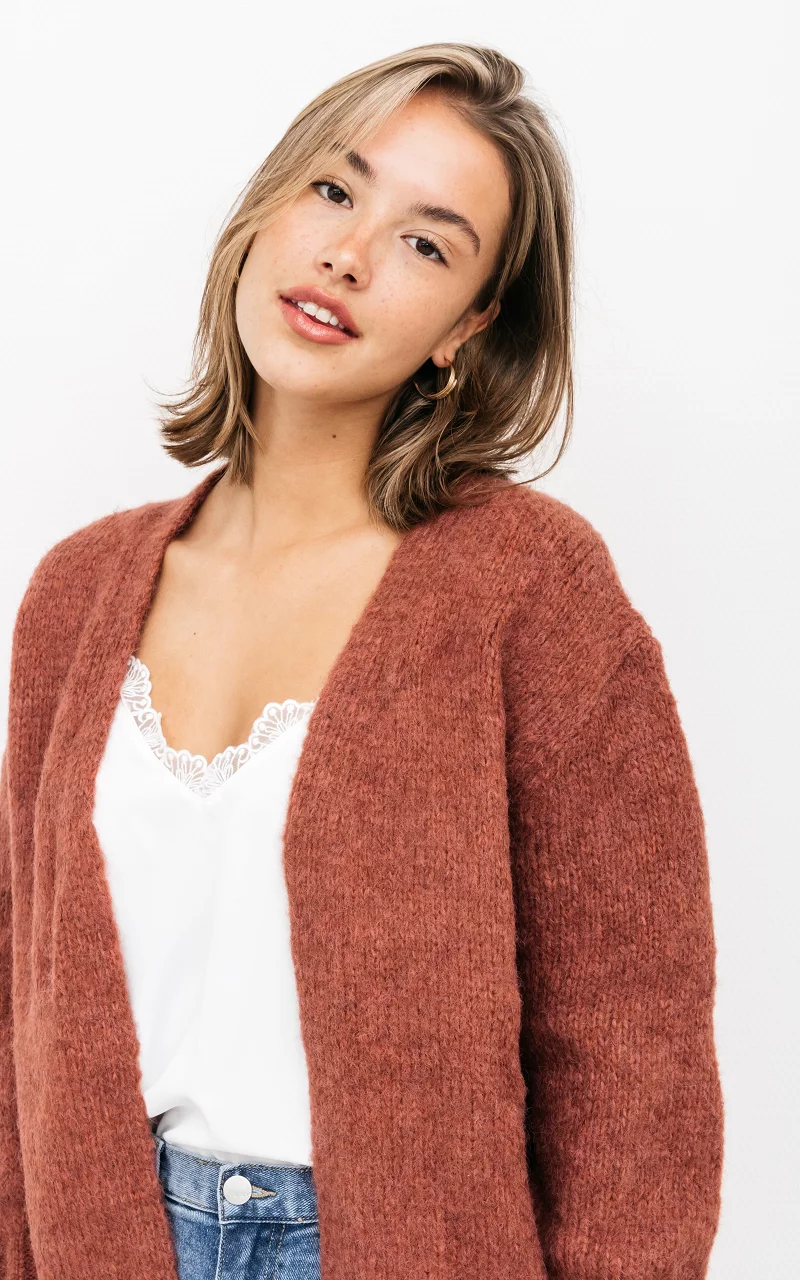 Knitted cardigan Rust Brown