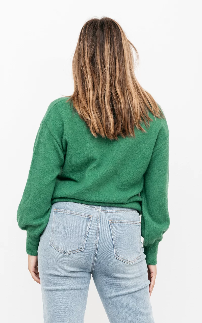 Basic Pullover mit V-Ausschnitt Grün